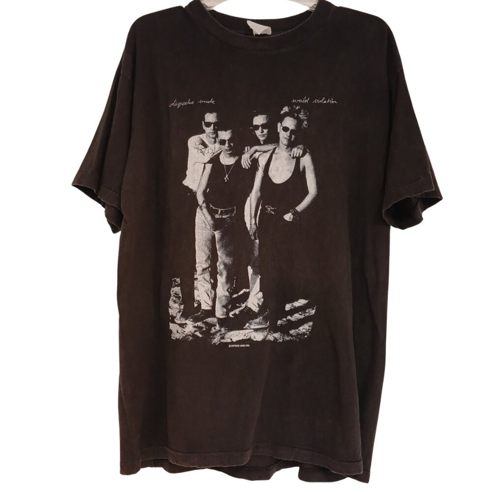 Vintage Depeche Mode World Violation DM 1990 Original Black Concert Tour T-Shirt